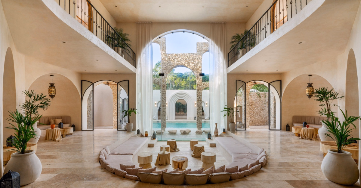 living room of casa arka in tulum