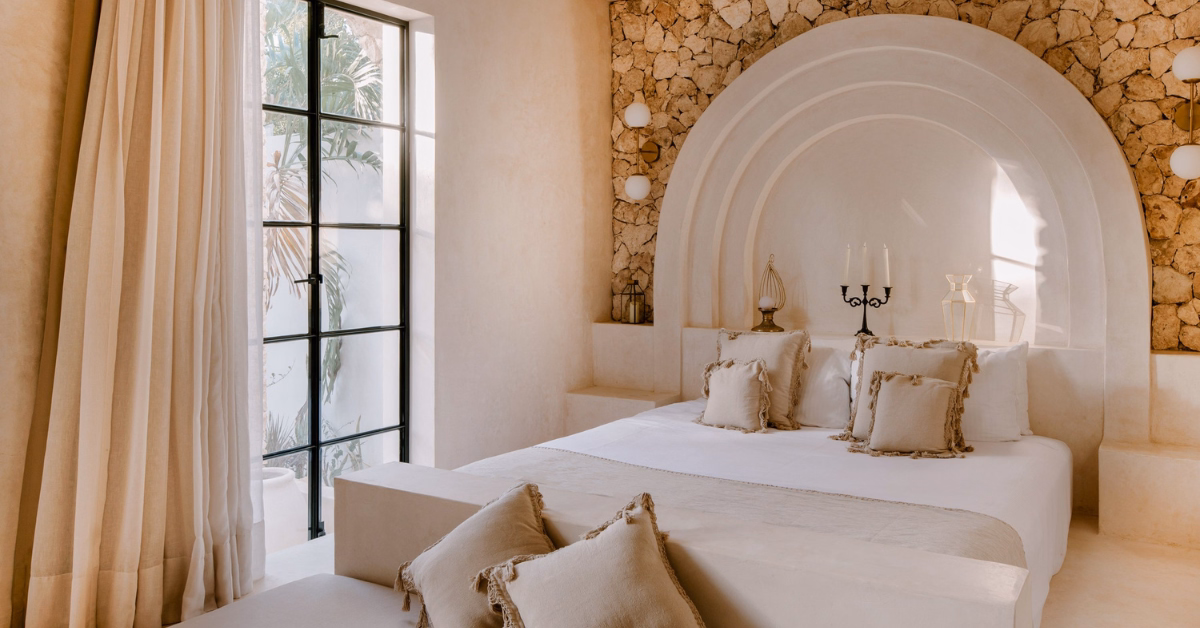bedroom of casa arka in tulum