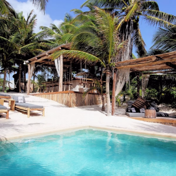 pool at taboo beach club in tulum