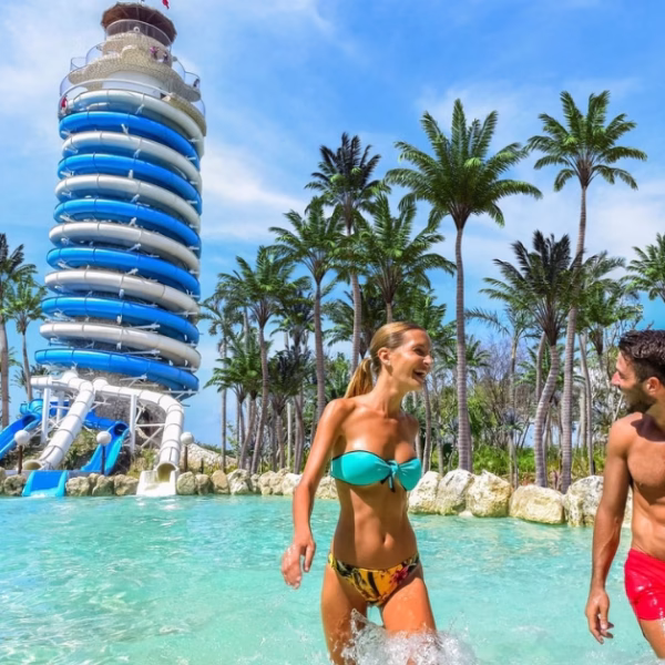 couple at the scenic lighthouse xel-ha