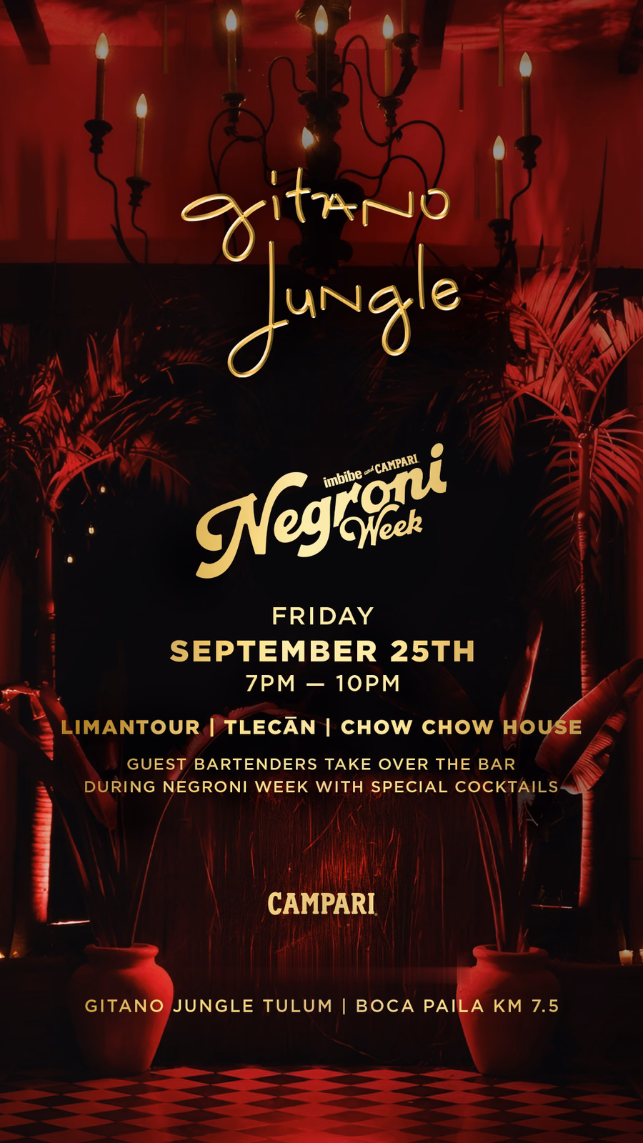 Negroni Week at Gitano Jungle Tulum, Friday 25 September 2026